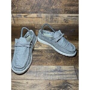 Hey Dude Wendy Linen Iron Gray Slip On Comfort Shoes Women’s 121533901 - Size 8